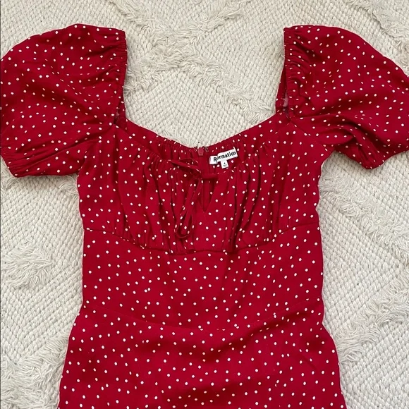 Reformation Teyana Red Polka Dot Dress - Picture 4 of 7